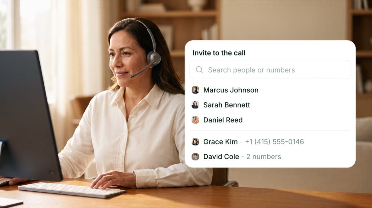 Bring a teammate into a call without holding the caller