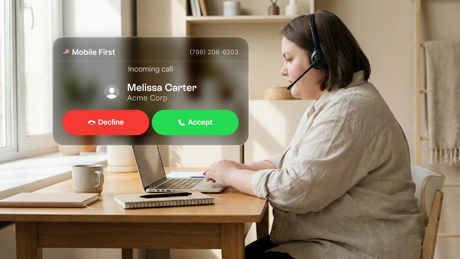 New Incoming Call Popup