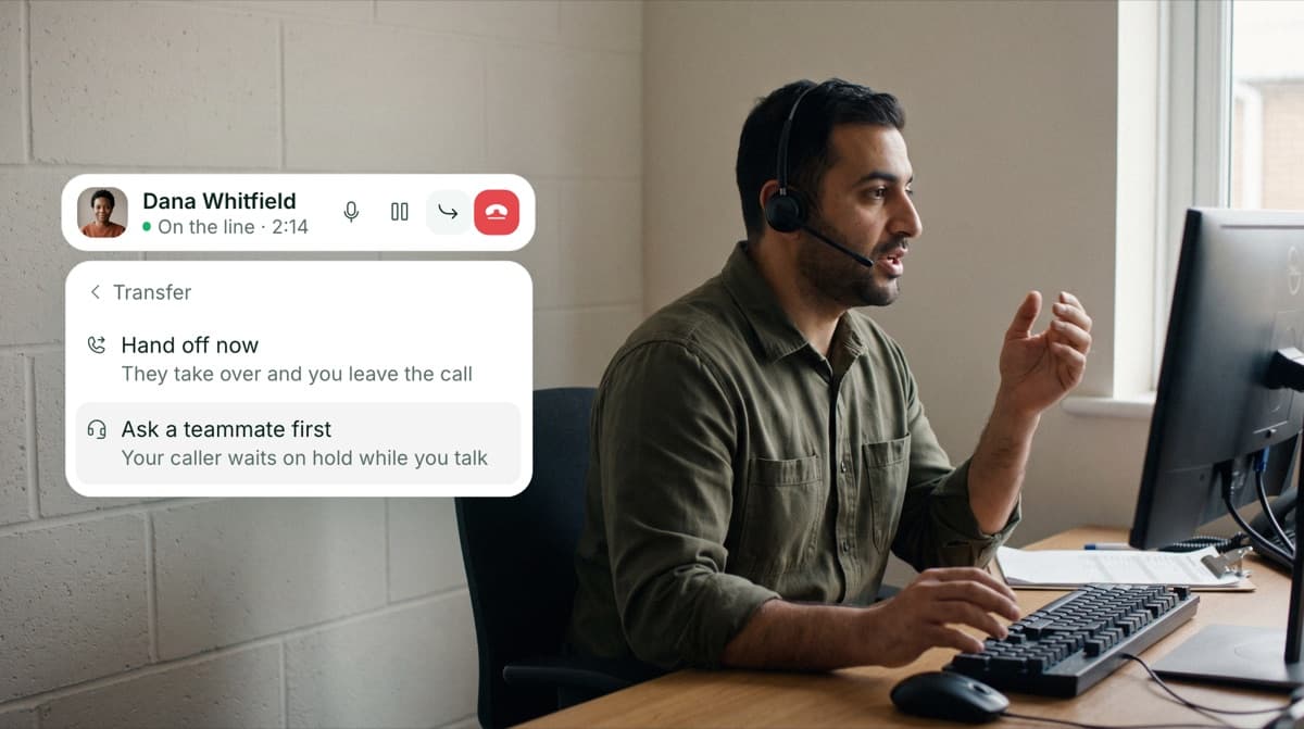 Speak to a teammate before you transfer the caller